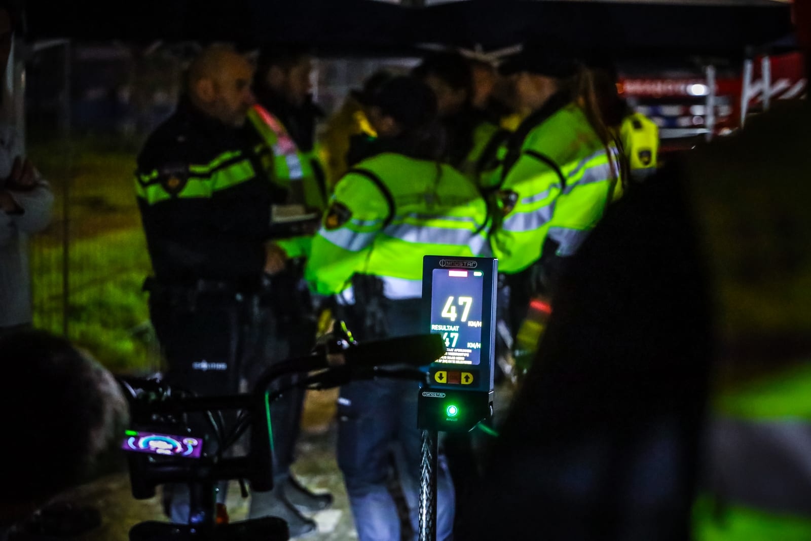 Ook fatbikes werden gecontroleerd. Een van de gecontroleerde fatbikes haalde 47 kilometer per uur op de rollerbank.